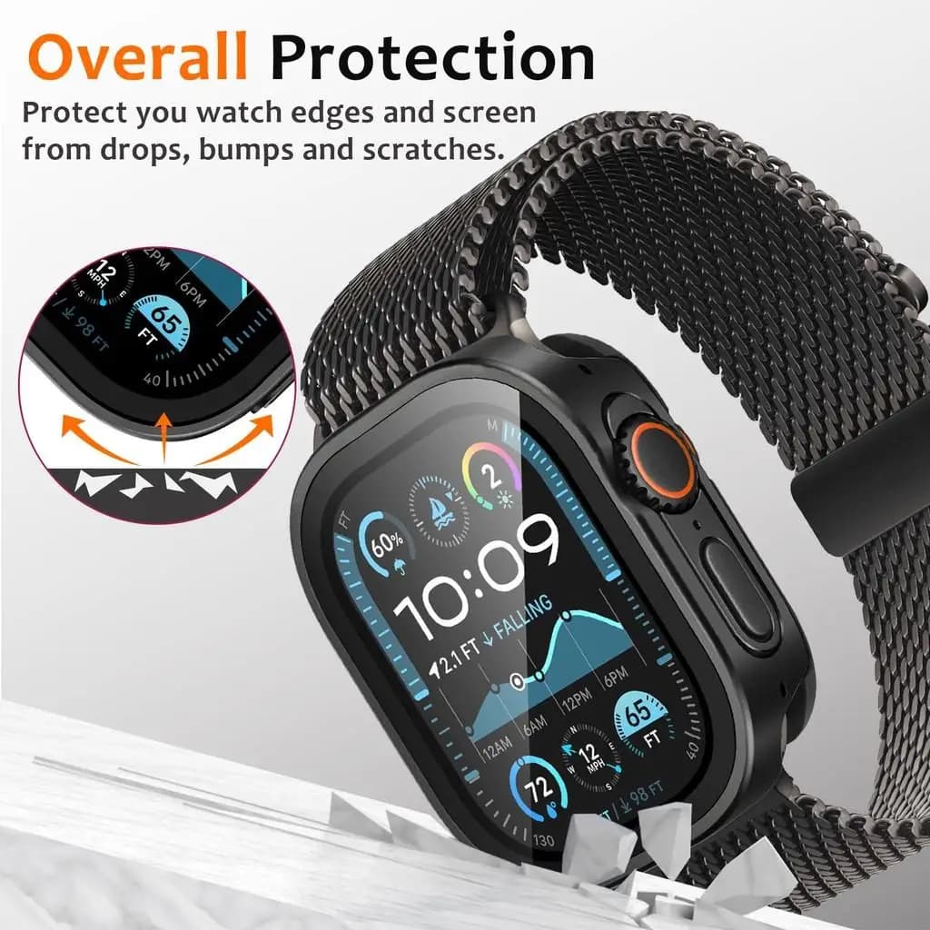 Boîtier étanche aluminium protection totale pour Apple Watch Ultra 3 49mm et modèles 45 44mm