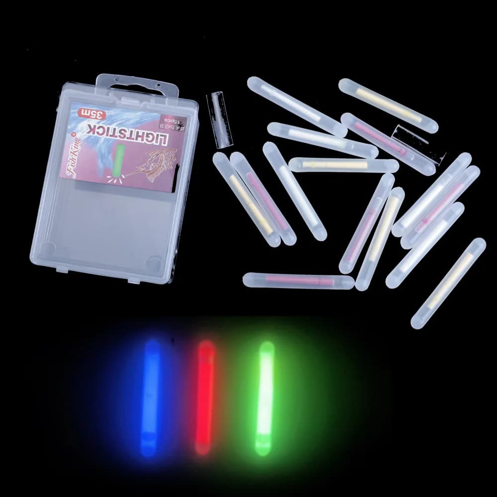 Luminous Sticks Pêche Nuit Starlight 15 Pièces pour Flotteur et Canne 4.5x3.9 cm