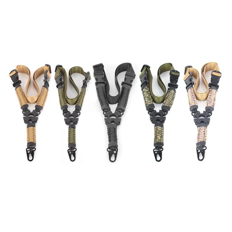 Bretelle de fusil tactique à point unique en nylon pour chasse et pêche ajustable durable