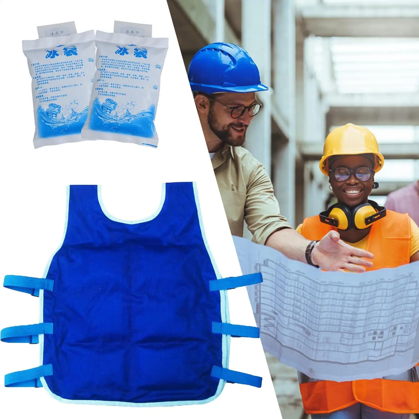 Veste rafraîchissante homme femme pour travail en intérieur et plein air haute température
