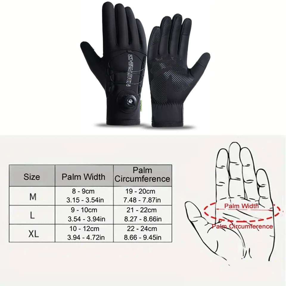 Gants hiver GTUBIKE homme femme épais - imperméables et coupe-vent - compatibles écran tactile - ski et vélo