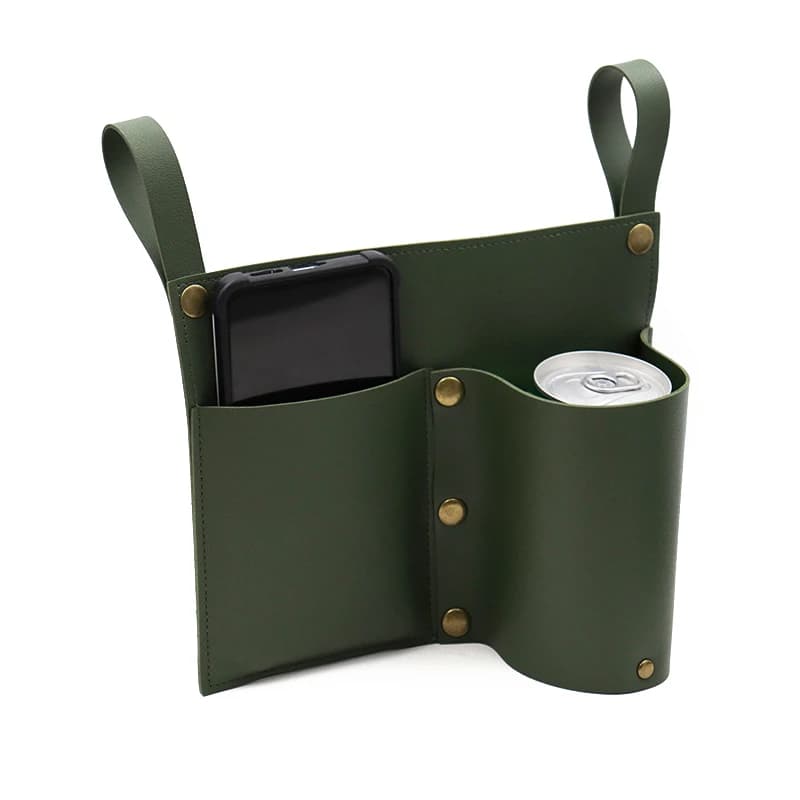 Pochette de chaise de plage avec 2 poches en cuir pour rangement accessoires pêche