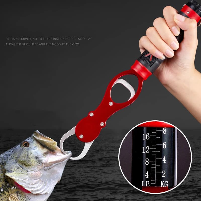 Pince de lippe portable pêche avec pèse-poisson intégré, grip en alliage d'aluminium pour saisir et peser le poisson