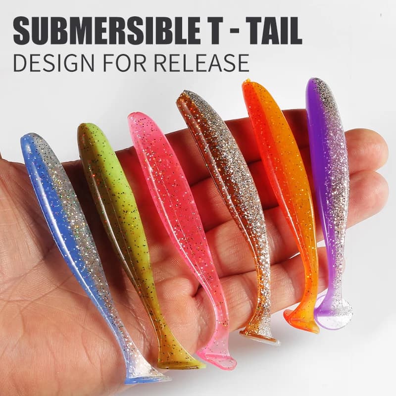 Leurre souple Supercontinent Shad T Tail double couleur, appât silicone pour la pêche 2020
