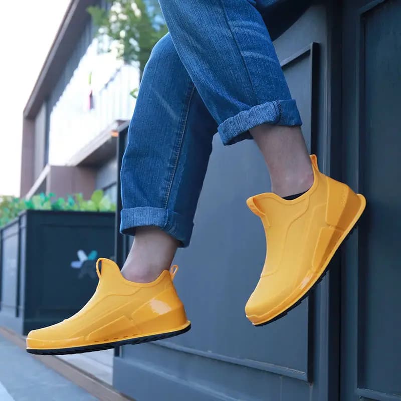 Chaussures de pluie homme cheville imperméables - Bottes en caoutchouc de qualité pour homme fashion et pratique