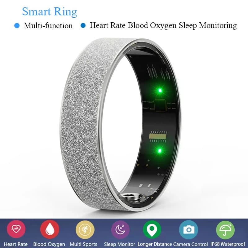 Bague connectée smart ring moniteur fréquence cardiaque oxygène sommeil sport IP68 étanche