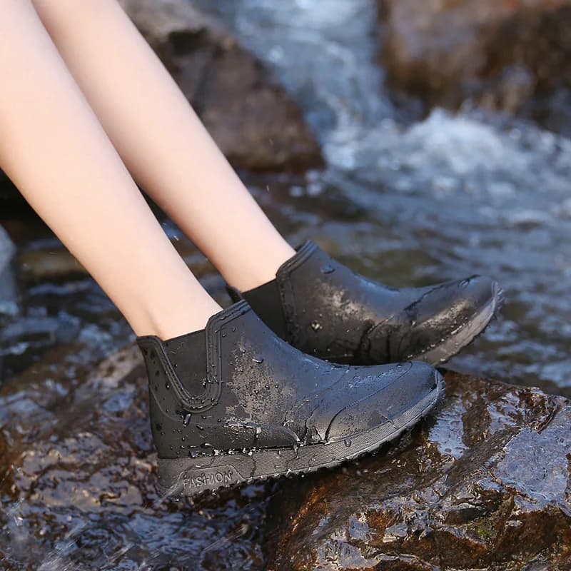 Bottes pluie imperméables unisexe hautes mode anti-dérapantes cuisine lavage auto pour hommes et femmes couple assorti