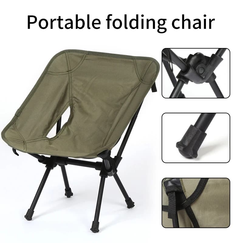 Chaise pêche ultra-légère démontable - Siège pliant camping jardin plage avec rangement intégré
