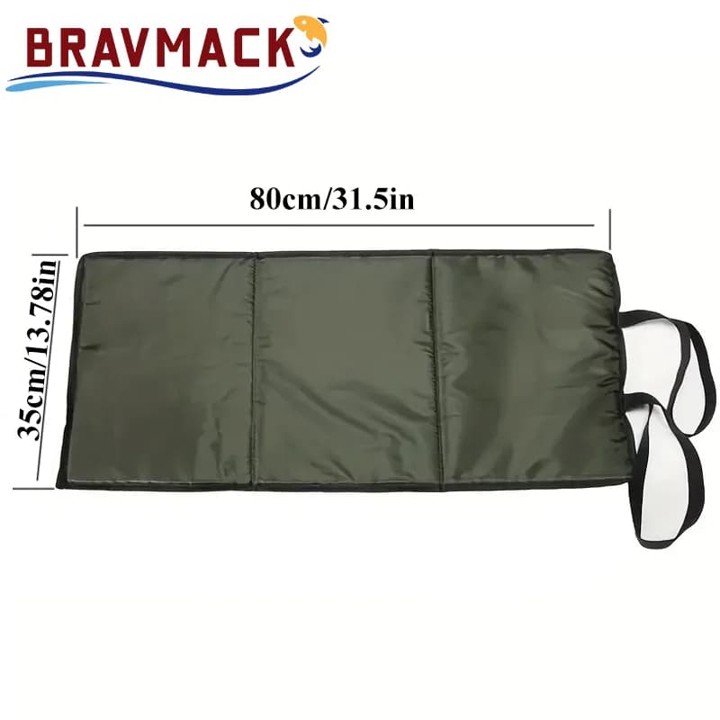 Tapis décrochage 3 couches pliable carpe 80x35cm avec éponge verte multifonction protection poissons