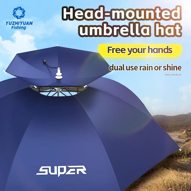 Chapeau parapluie YUZHIYUAN pliable UPF 50+ mains libres pour pêche jardin protection UV