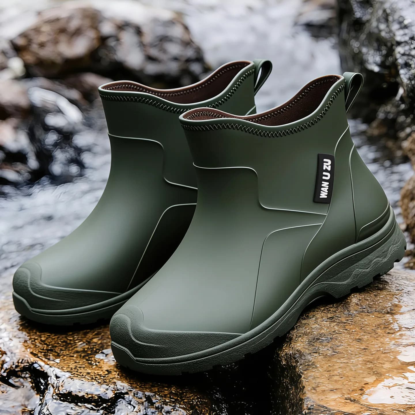 Bottes de pluie homme confortables semelle souple antidérapantes pour pêche lavage auto cuisine
