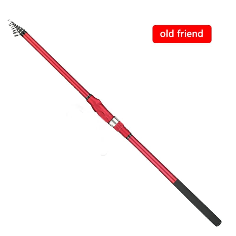 Canne pêche roche carbone 5.3M 6.0M ultra-légère Old Friend pour carpe surf télescopique mer