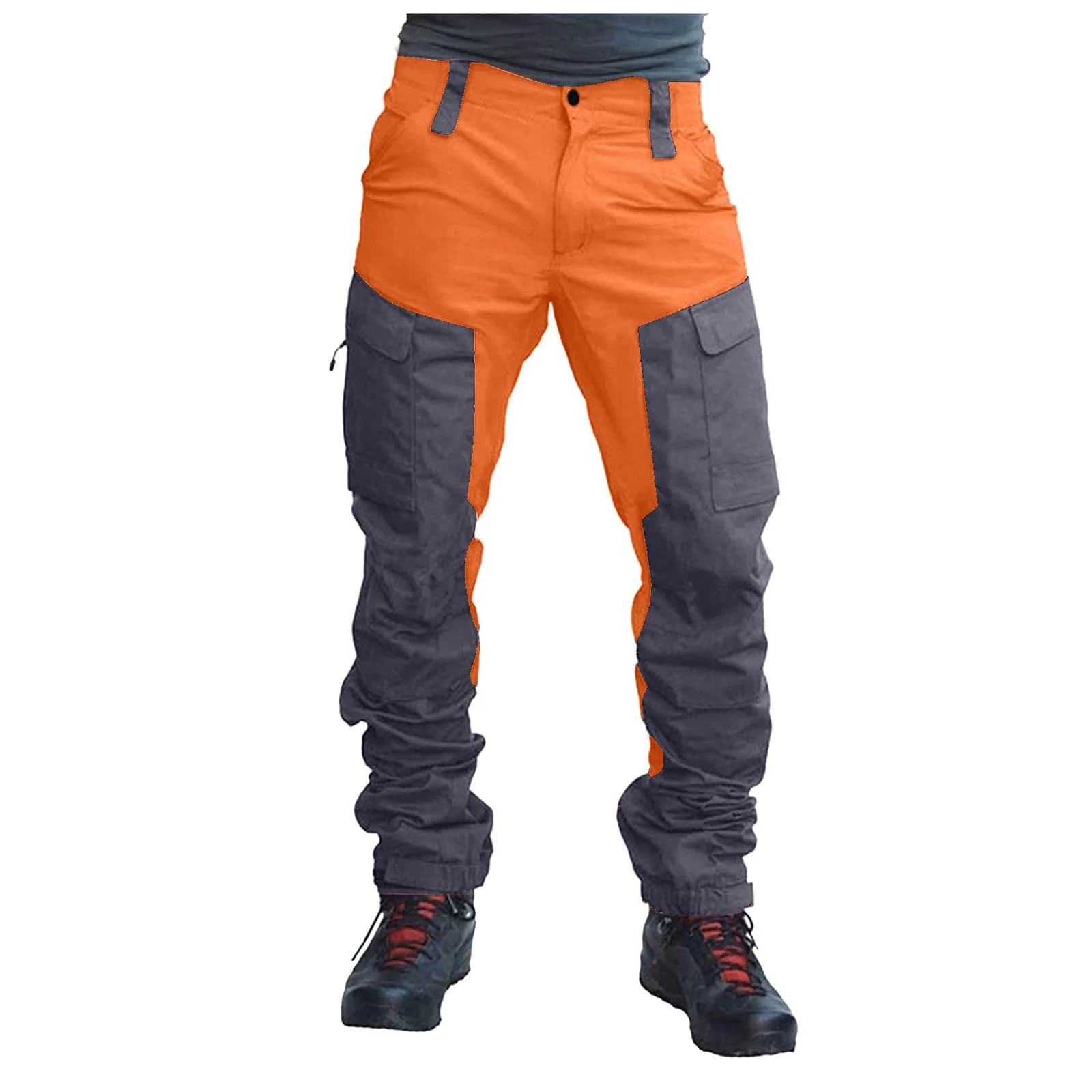 Pantalon cargo deux tons patchwork homme pour pêche jogging travail multi-activités