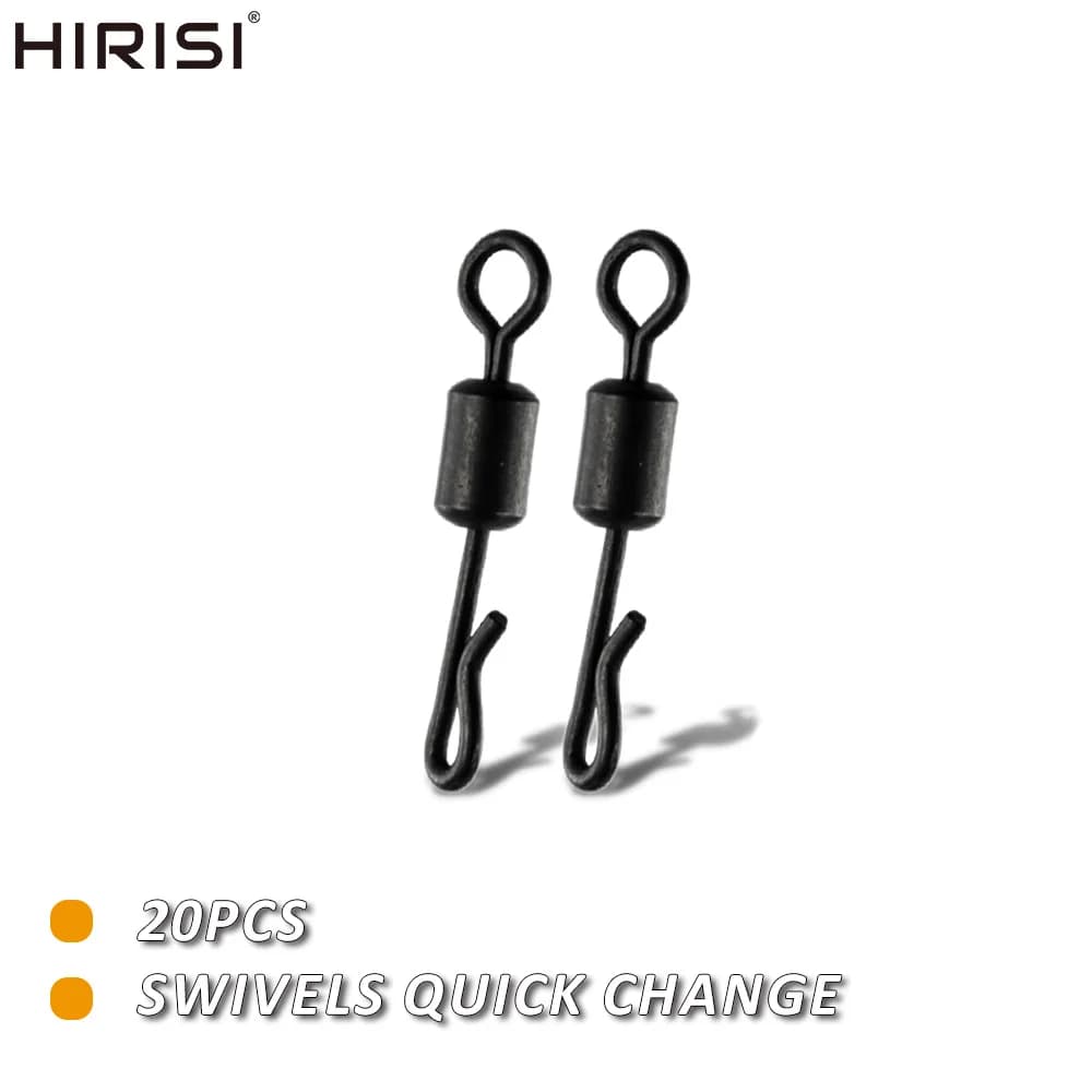 Émerillons acier inox 20 pièces Hirisi pour montages carpe - émerillons rapides qualité supérieure