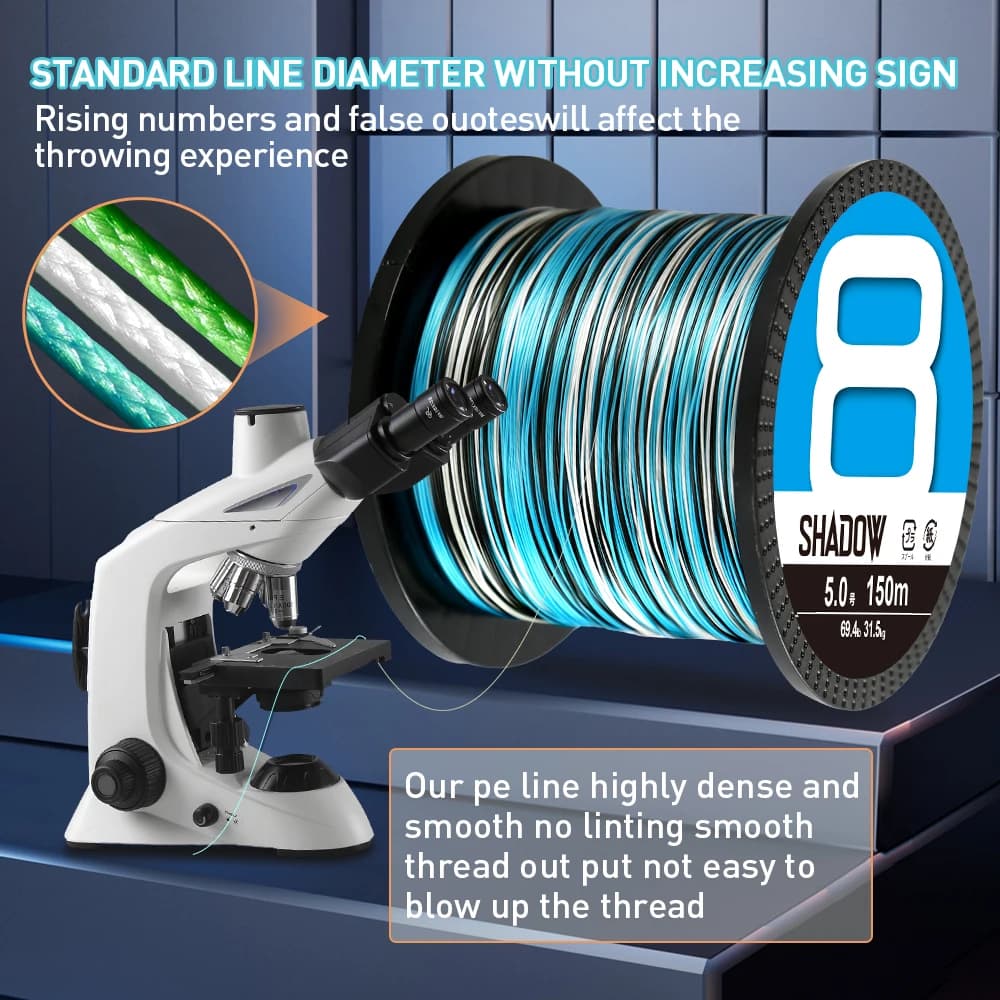 Ligne de pêche PE multifilament ZUKIBO 8 brins super résistante pour la pêche en mer 300m 500m 1000m