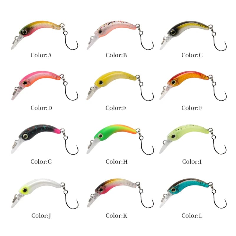 Mini leurre truite flottant 1.2g minnow micro appât dur wobbleur perche et brochet