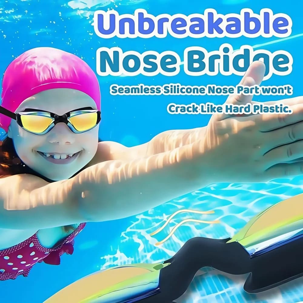 Lunettes natation enfants 2-14 ans silicone qualité anti UV400 protection verres clairs set