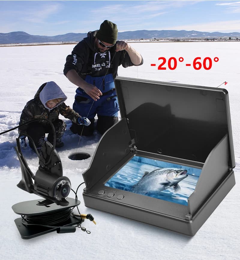 Kit caméra pêche sous-marine 4.3 pouces HD portable jour nuit avec câble et sac pour pêche sur glace
