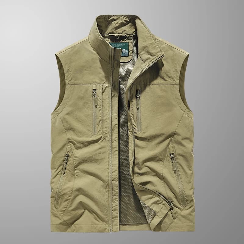 Veste de pêche grande taille d'été tactique - Multi-poches légère pour randonnée et safari pêche