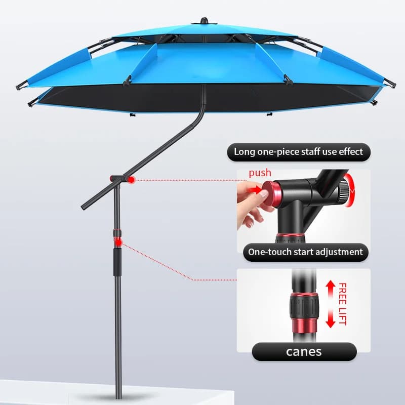 Support parapluie pêche ajustable 360° pliable portable - Pied de plage terrasse fixation universelle