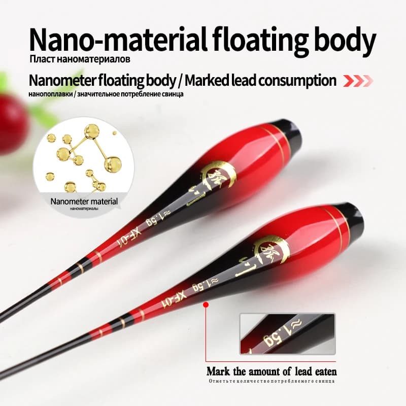 3 flotteurs lumineux nano composite sans batterie + 3 tubes pour pêche électrique rivière et mer