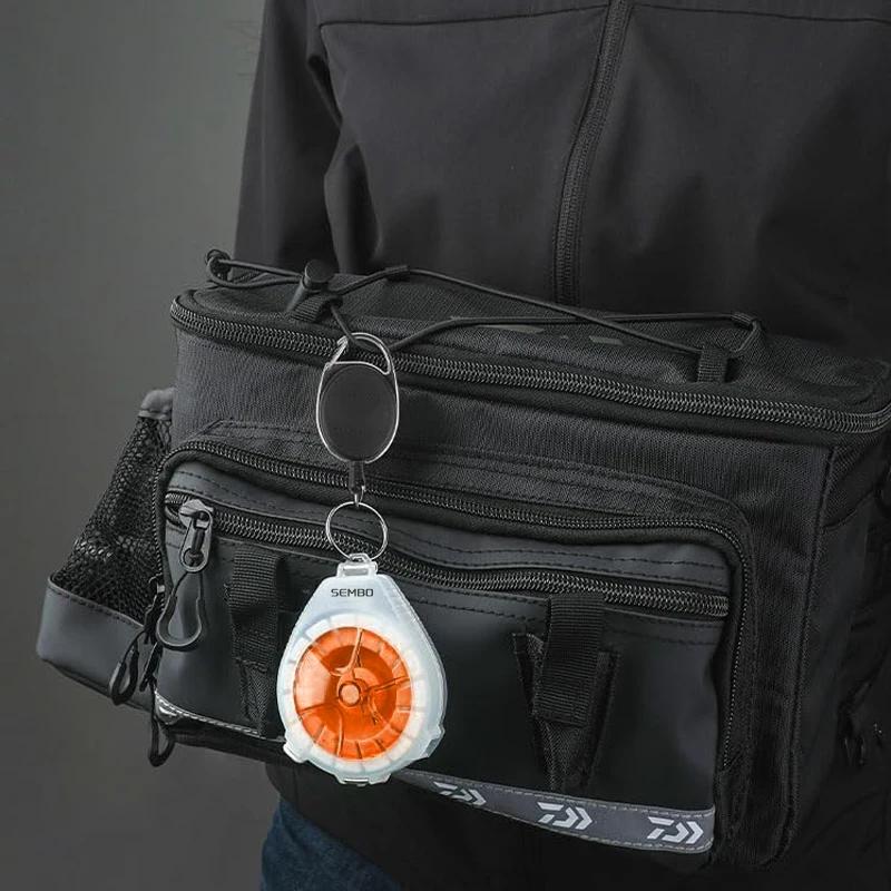 Boîte rangement fil pêche ZUKIBO carbone : plateau enrouleur anti-retour pour accessoires et outils de pêche
