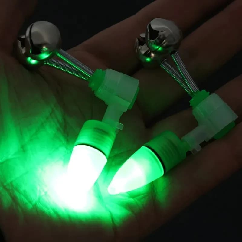Alarme de touche LED pour pêche de nuit - 8 pièces avec clips et pinces pour canne à pêche