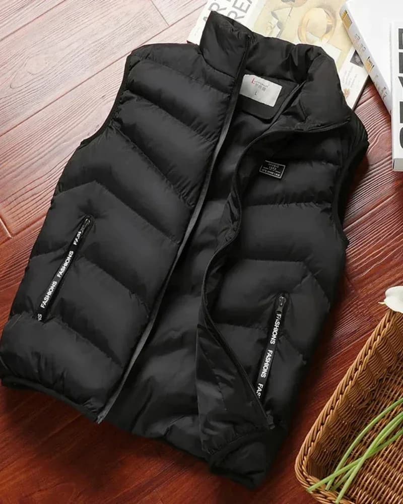 Veste sans manches matelassée homme pour l'hiver - Doudoune légère coupe-vent solide et chaude