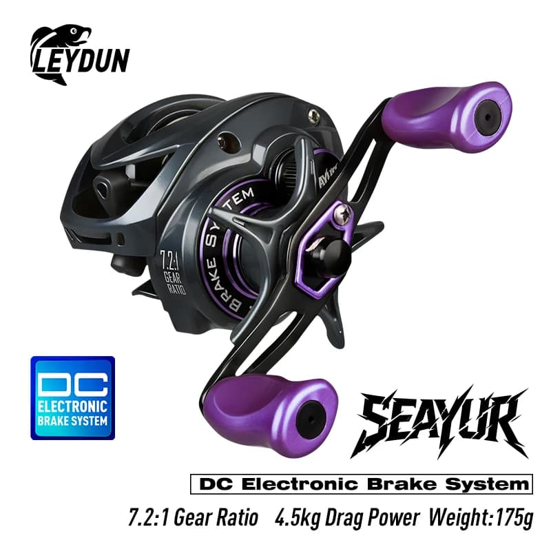Moulinet casting Leydun SEAYUR DC 7.2:1 6+1BB frein digital longue distance mer rivière pêche leurres