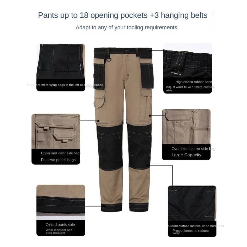 Pantalon cargo léger homme pêche - Respirant genouillères tactique pour randonnée et travail extérieur