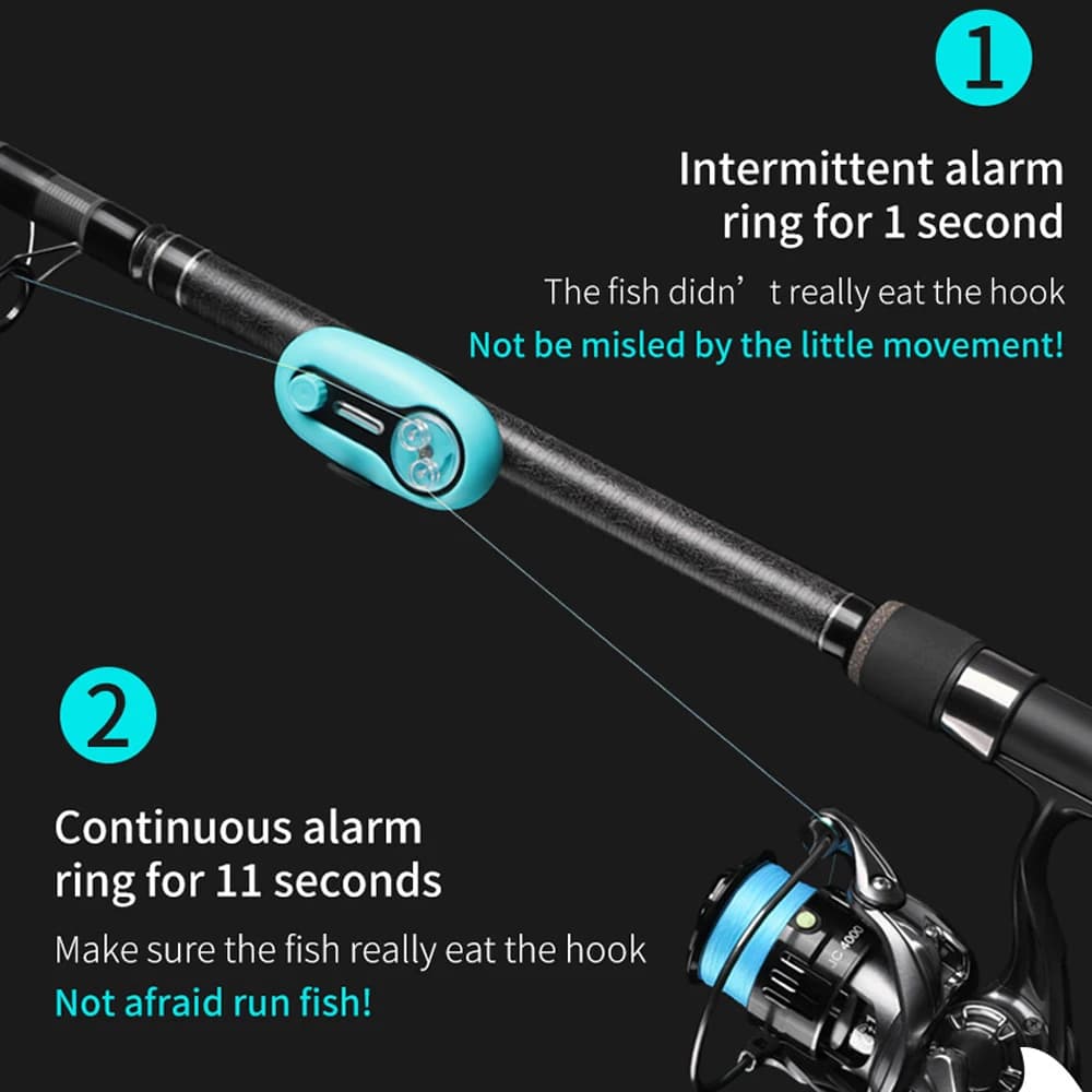 Alarme électronique de touche avec lumière - buzzer son et lumière pour pêche carpe en mer