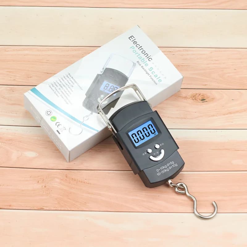 Balance digitale de pêche 10 livres avec écran LCD rétroéclairé - Format poche pour pêche outdoor