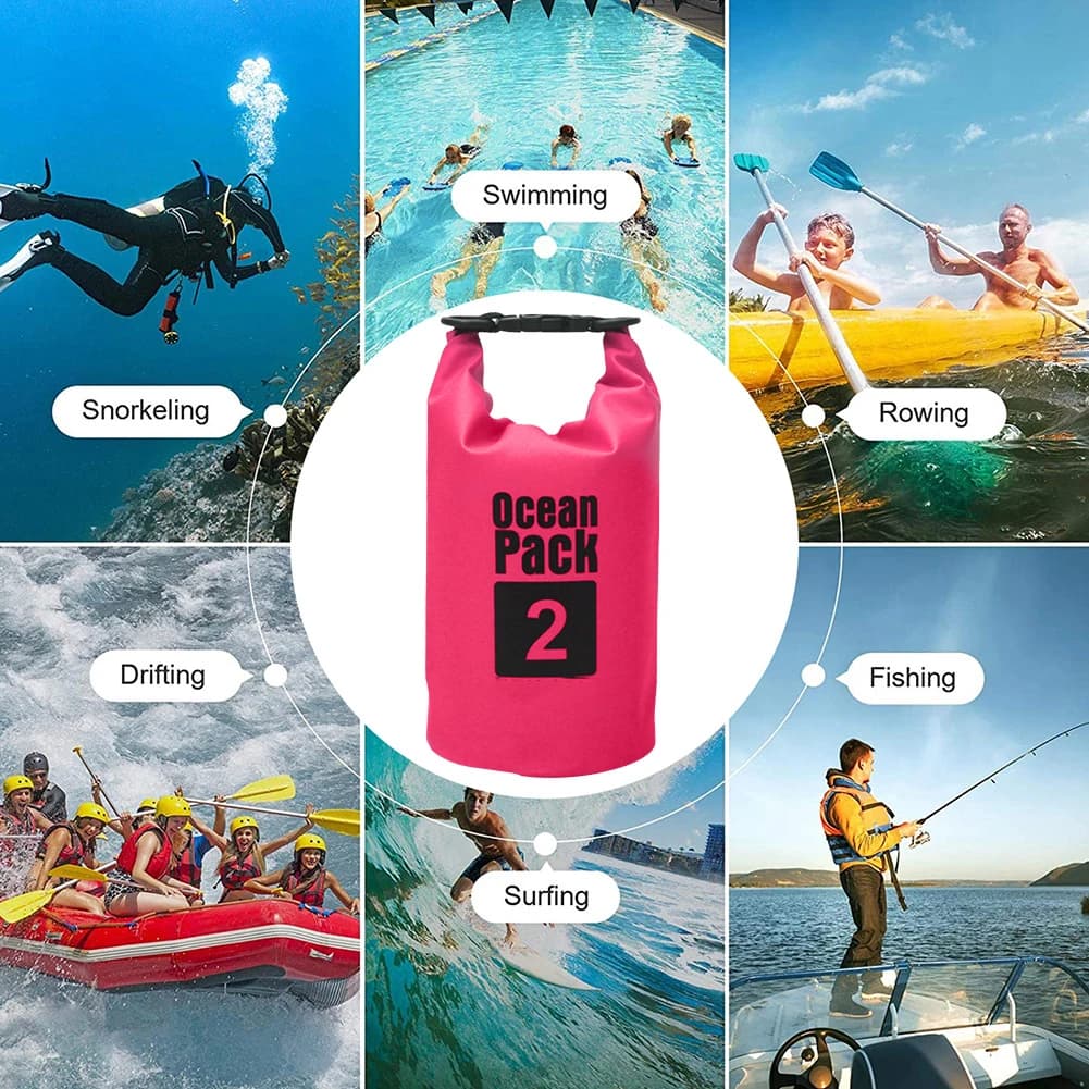 Sac étanche 2L/3L/5L/10L rafting kayak rivière - Dry bag flottant trekking nautique voile canoë