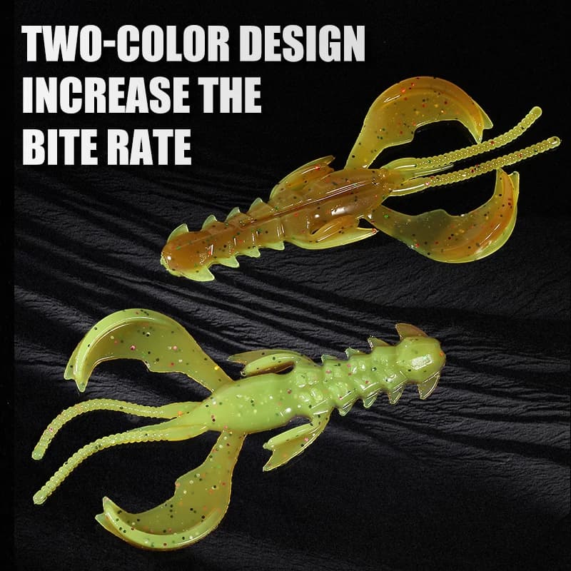 Leurres souples Supercontinent Crazy Lures 65mm 40mm crevette écrevisse - Lot économique pour pêche multi-espèces