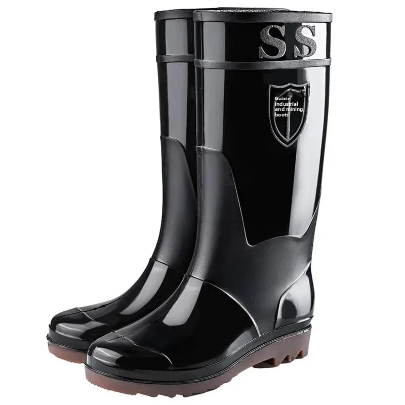 Bottes pluie adulte imperméables hautes chaussures eau chantier caoutchouc cuisine antidérapantes courtes