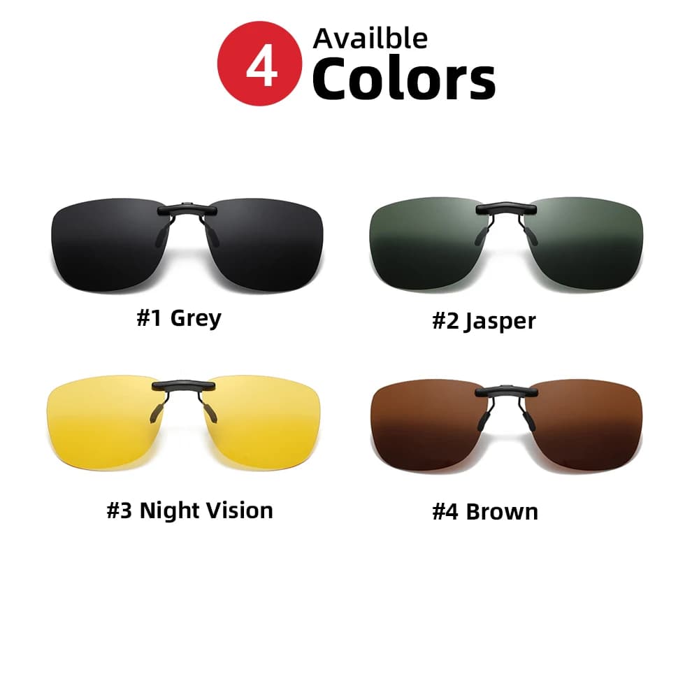 Lunettes Clip-On Conduite VIVIBEE Polarizées - Vision Nuit Pêche Extérieur UV400 Unisex Homme Femme