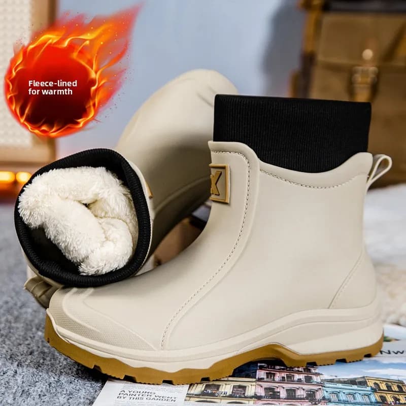 Bottes de pluie basses homme mode toutes saisons antidérapantes résistantes PVC