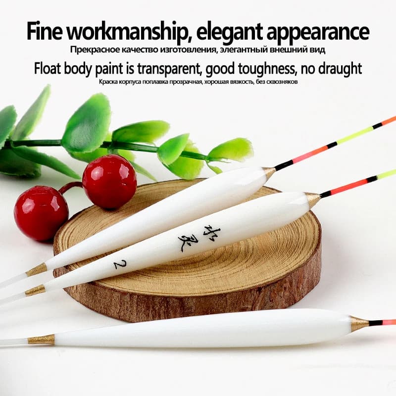 Lot de flotteurs de pêche en eau peu profonde Nano Bobber, tubes et hameçons pour eau douce