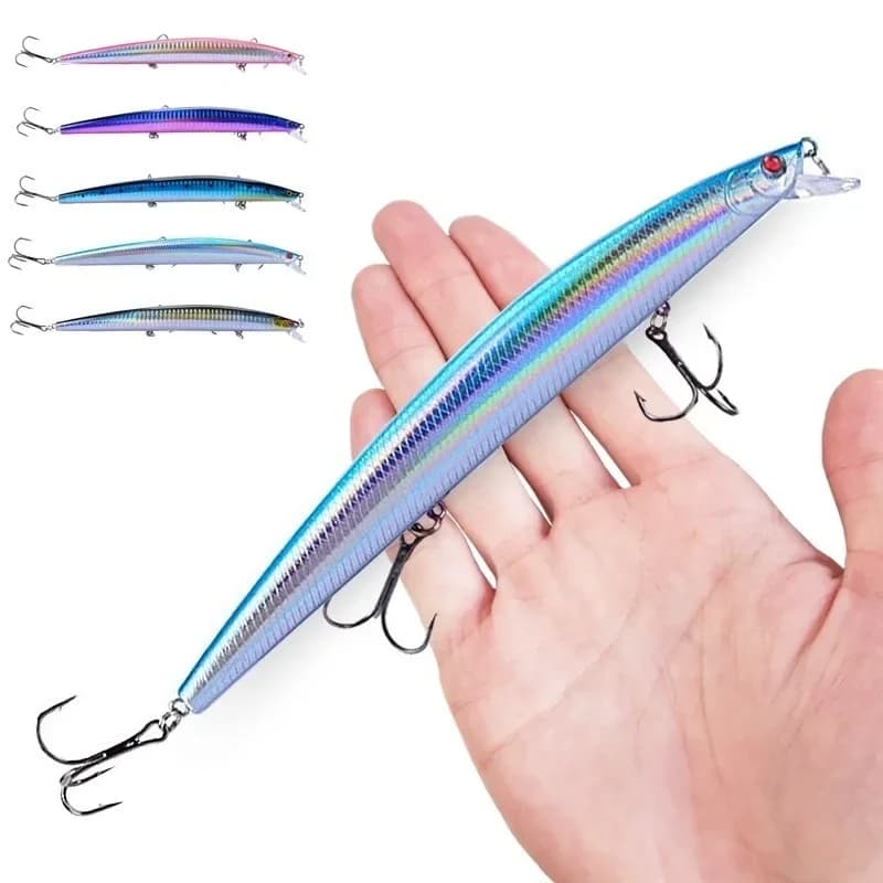 Leurre Minnow Laser 18cm 24g - Crankbait Dur 16 Couleurs pour Pêche en Mer Gros Prédateurs