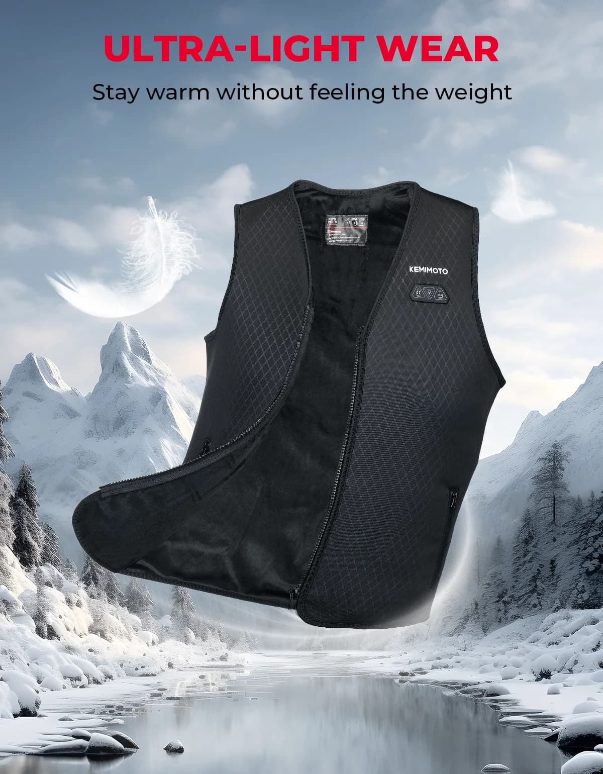 Veste chauffante électrique USB pour pêche hivernale - Veston thermique hommes femmes activités outdoor