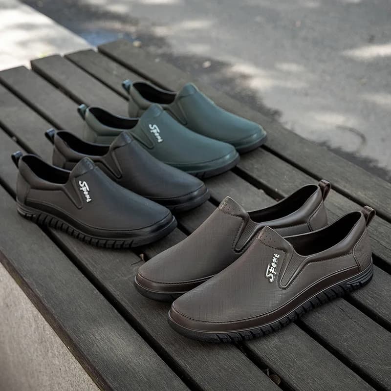 Bottes de pluie hiver 2024 cheville homme - Chaussures vadrouille souples imperméables antidérapantes mode
