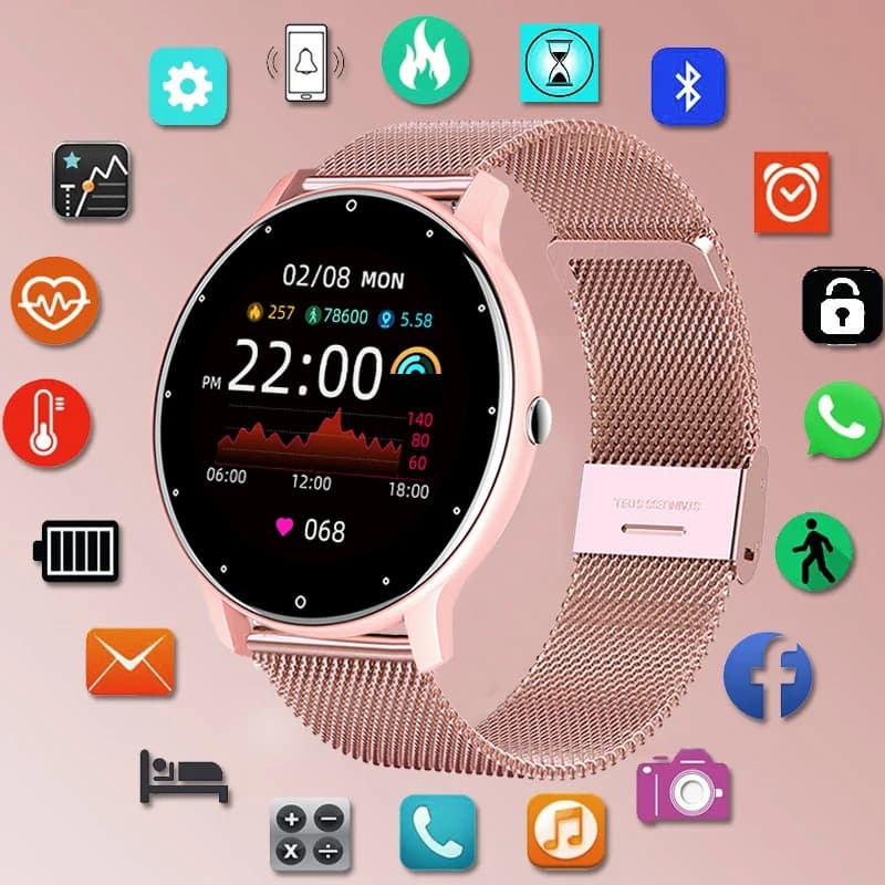 Bracelet Connecté LIGE Étanche - Prévisions Météo en Direct, Surveillance Sportive pour Femmes Hommes Android iOS