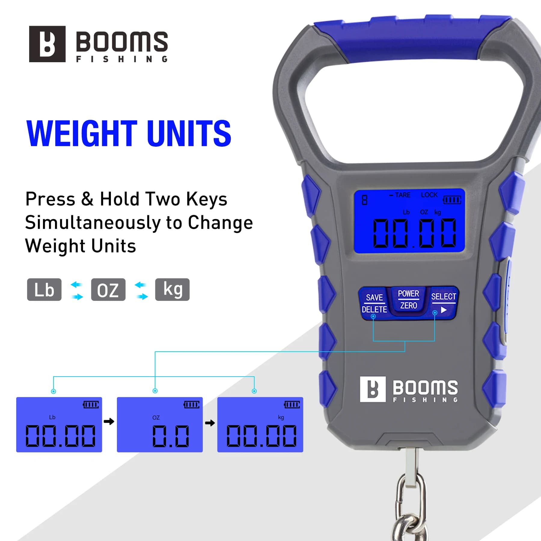Balance numérique rechargeable Booms Fishing XW50 30kg - Outil de pêche portable pour voyage et bagages