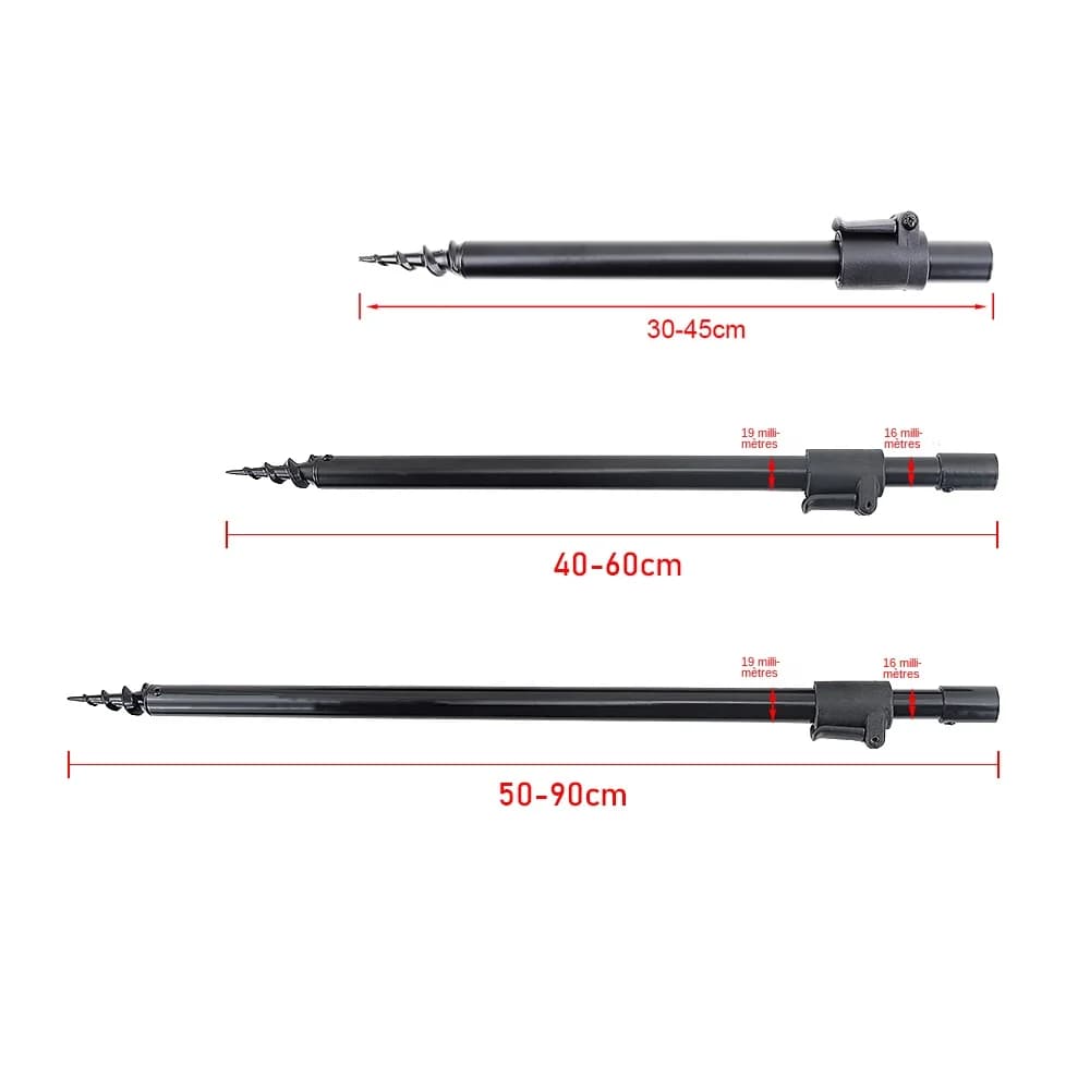 Support cannes Hirisi 2 pièces aluminium : rod pod stable pour pêche carpe depuis la berge confortable