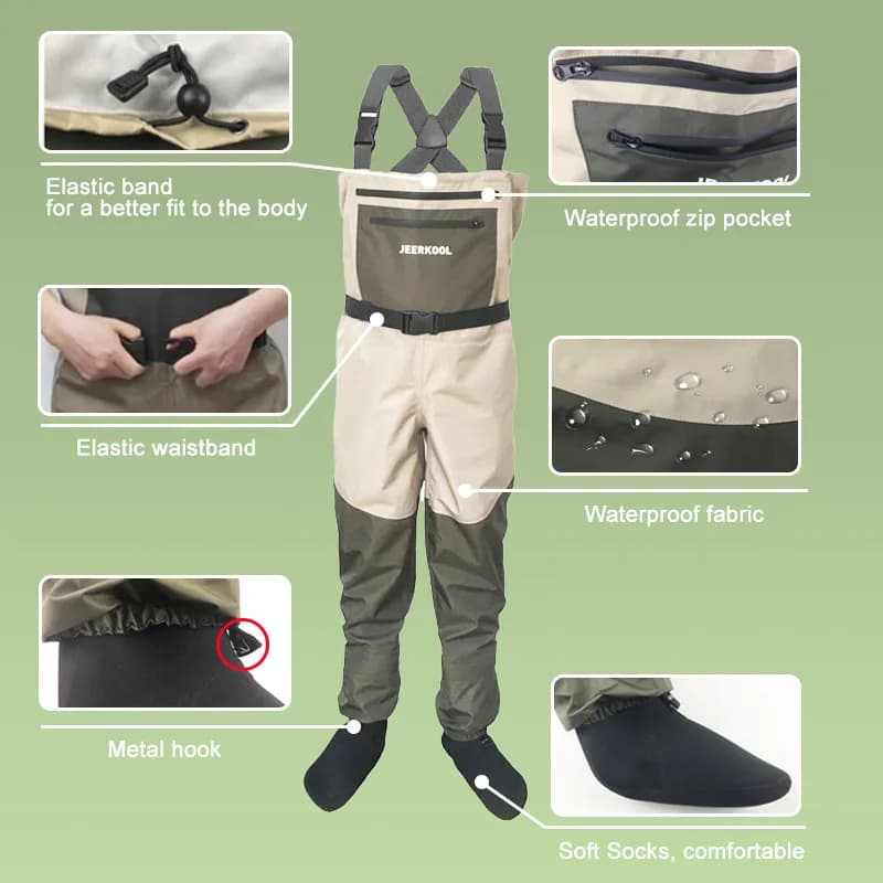 Bottes de pêche wading imperméables à semelle feutre pour rochers et rivières en montée