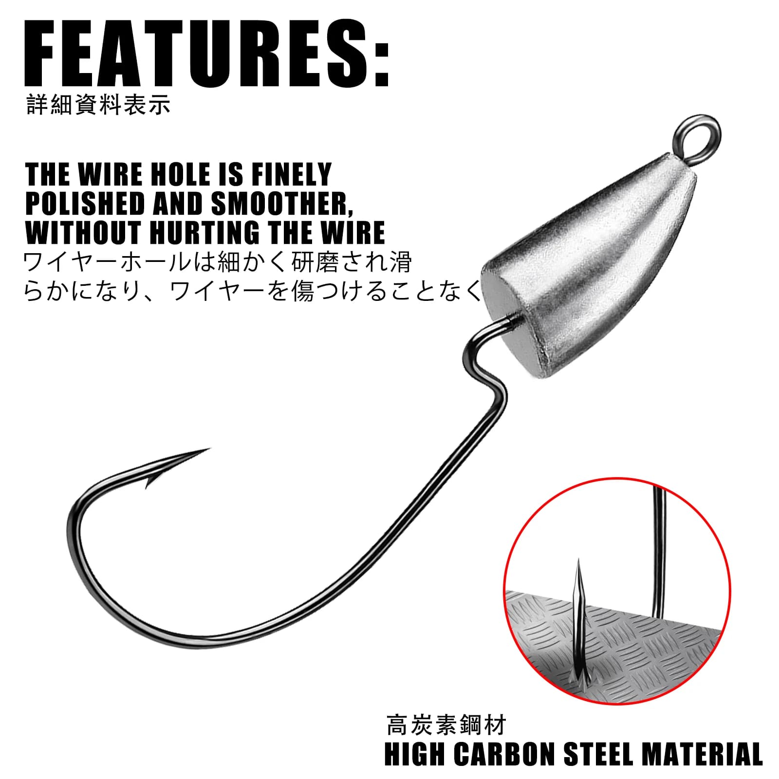 Hameçon plombé Jig Head Root Original pour leurres souples, pêche du bar et rockfish de 1.75g à 120g