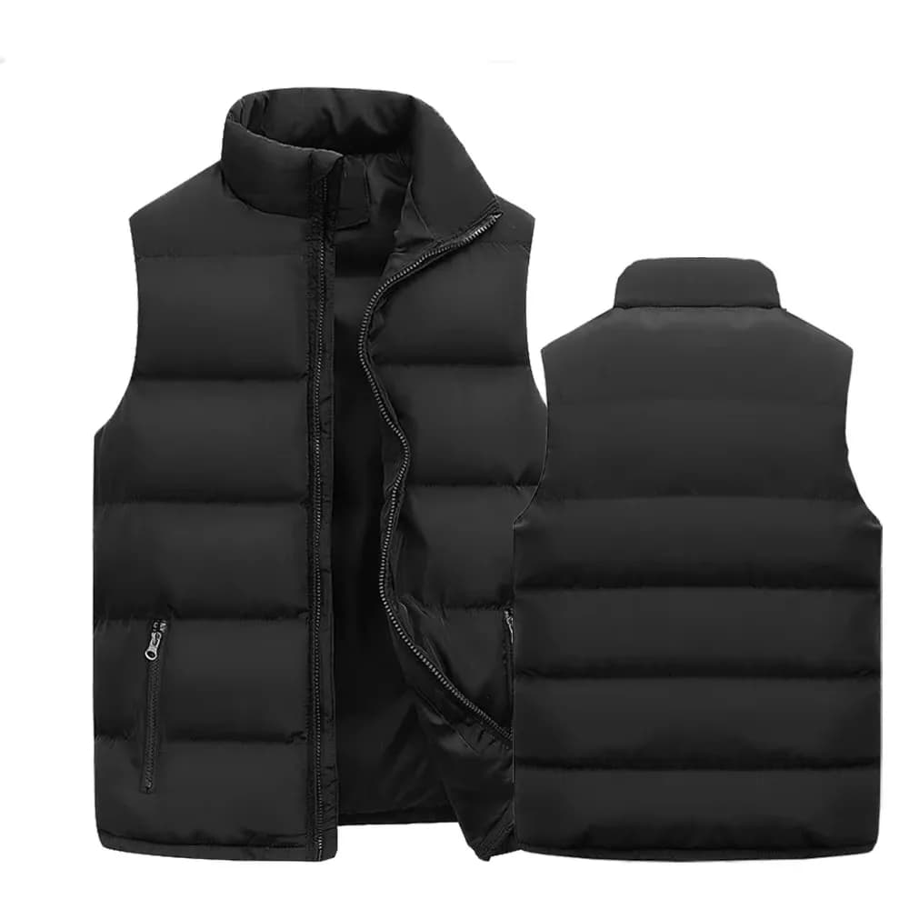 Veste sans manches imperméable hiver homme, col montant et fermeture éclair pour pêche en automne