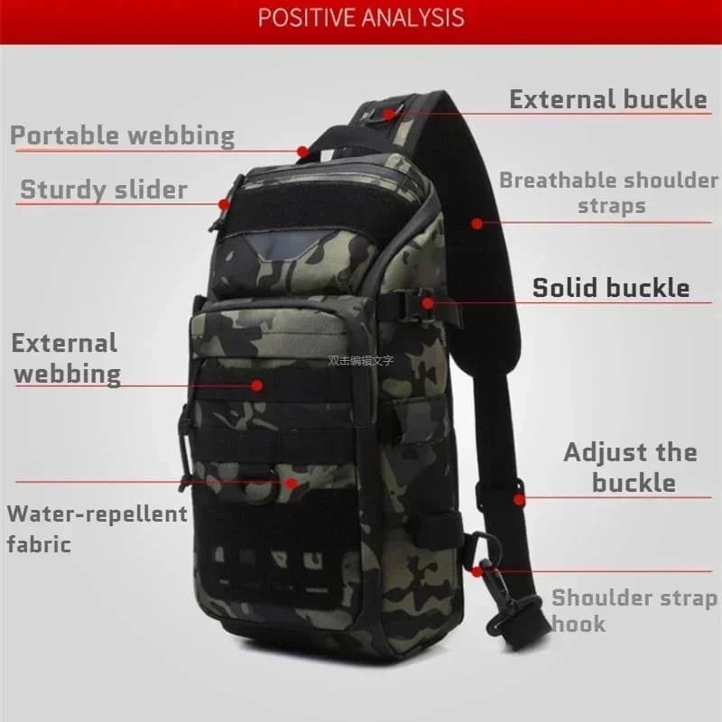 Sac à dos étanche pour pêche et sports outdoor - Sac bandoulière polyvalent randonnée vélo camping