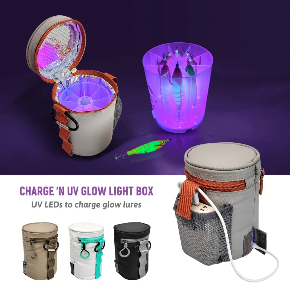 Lampe de recharge LED UV pour leurre à calmar, batterie accumulateur pour pêche nocturne en mer