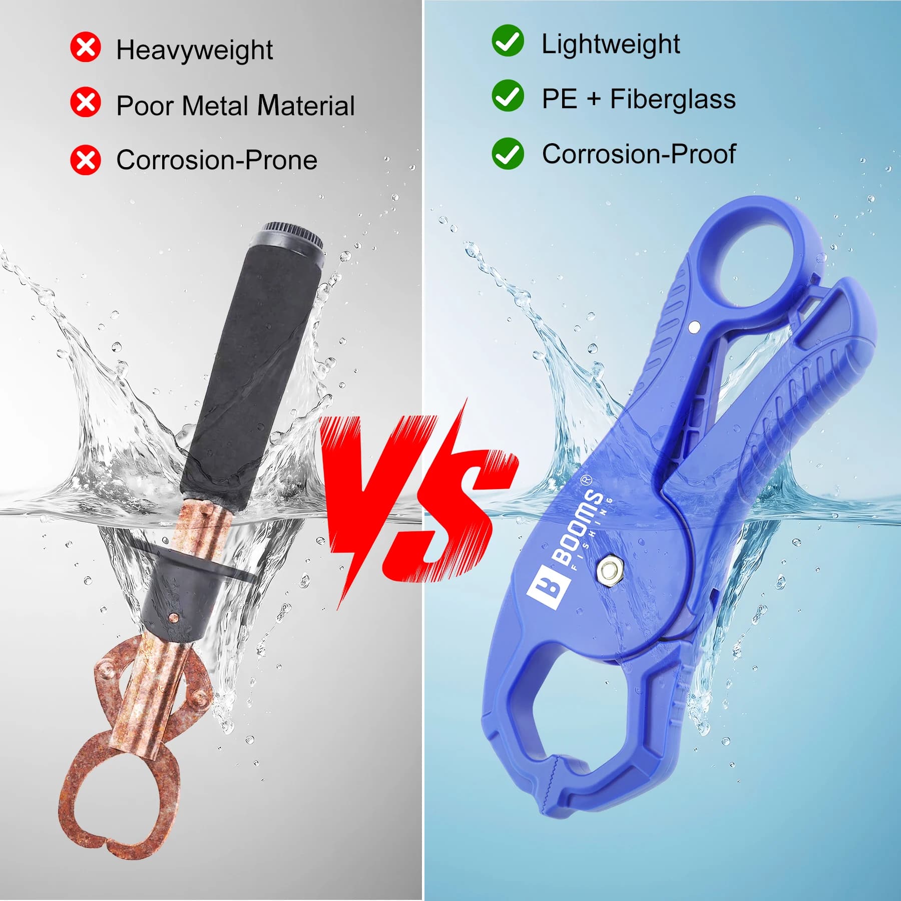 Booms Fishing Portable Fishing Gripper Lip Grip Digital Electronic Scale Fish Co